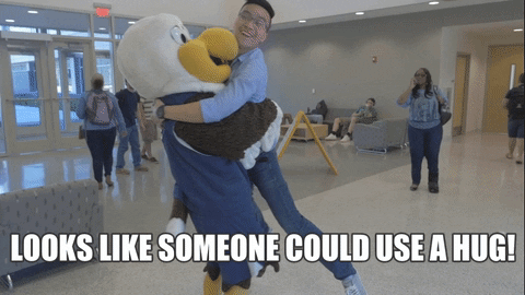 Someone Dancing Mascot And Guy In Glasses GIF