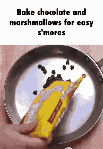 Someone Is Baking Chocolate And Marshmallows For Easy S Mores GIF