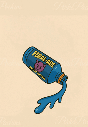 Someone 'S Been Sipping The Feral-Ade Spicy Drink From A Blue Bottle GIF