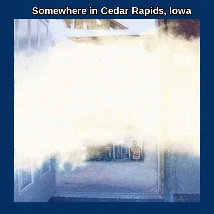 somewhere in cedar rapids iowa is written above a picture of a building