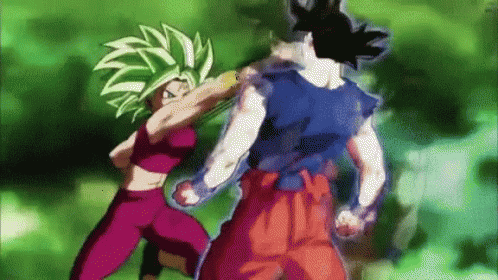 Son Goku Ultra Instinct Dodging Punch Against Kefla GIF