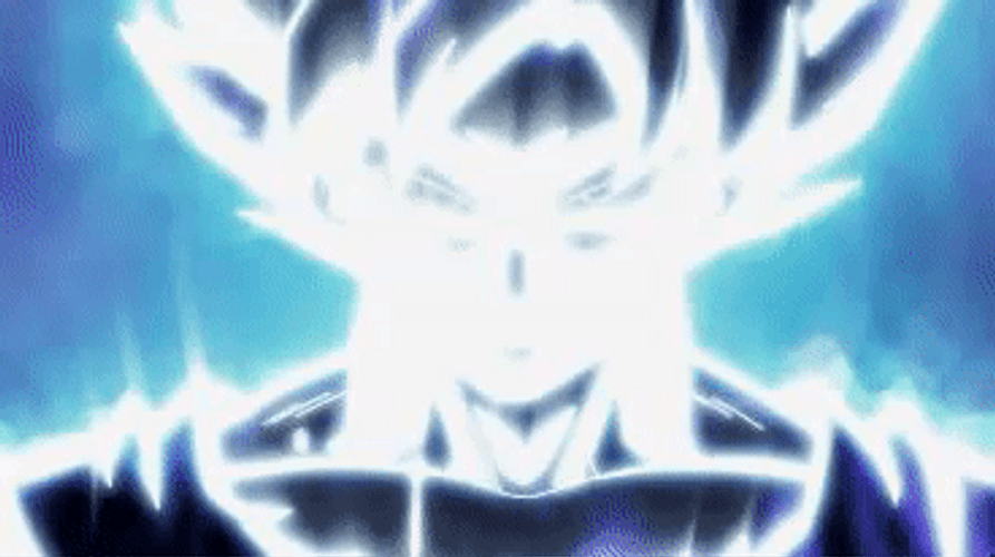  Son Goku Ultra Instinct Explosive Glowing Blue Aura GIF