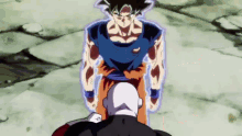 Son Goku Ultra Instinct Form Punching Jiren GIF