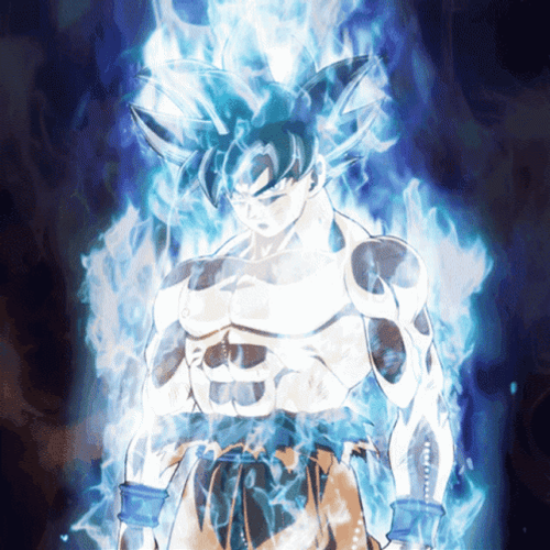  Son Goku Ultra Instinct Saiyan Glowing Blue Aura GIF