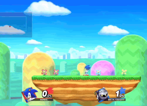 Sonic And Meta Knight Are Playing A Video Game Against Each Other GIF