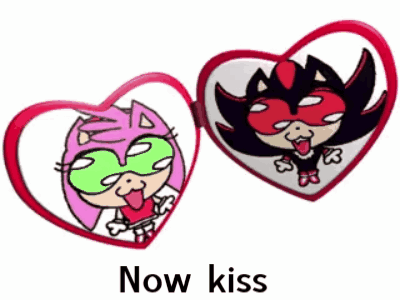 Sonic and Shadow Heart Mirror Now Kiss