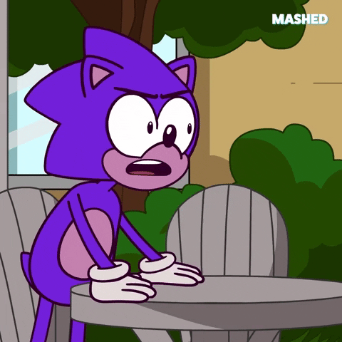 Sonic Hedgehog Bangs Head Against Wall GIF