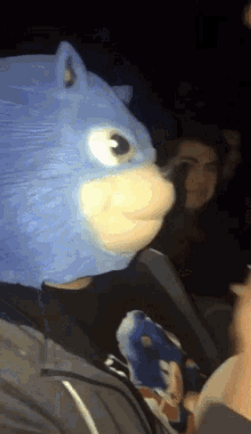 Sonic Hedgehog Mascot Eating Popcorn Movie GIF