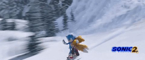 Sonic Hedgehog Winter Skiing GIF