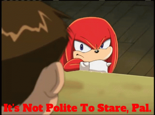 Sonic Impolite To Stare GIF