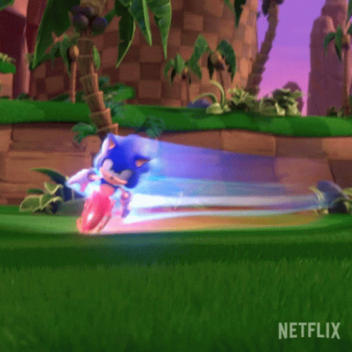Sonic Prime Sonic Performing The Super Peel Out GIF