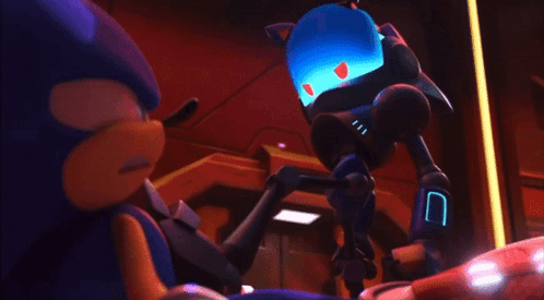 Sonic Prime Standing Metal Sonic GIF