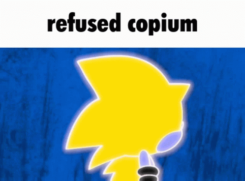 Sonic Refused Copium on Blue Background