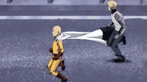 Sonic Running With Saitama And Genos GIF