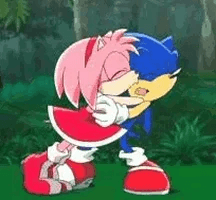Sonic The Hedgehog Amy Rose Cartoon Kiss GIF