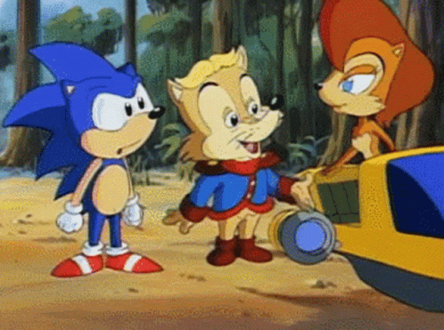 Sonic And Sally The Hedgehog Standing GIF