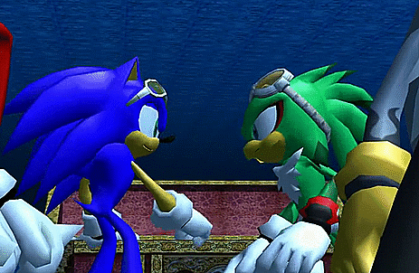 Sonic The Hedgehog And Shadow The Hedgehog Are Fighting In A Video Game . GIF