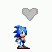 Sonic The Hedgehog Cute Pixel Heart GIF