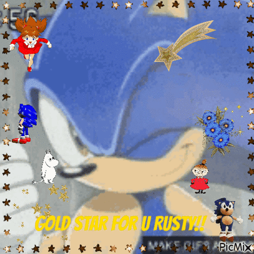 Sonic The Hedgehog Gold Star For U Rusty GIF
