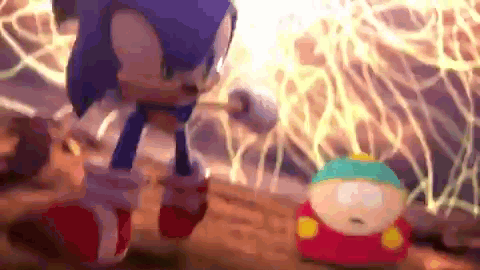 Sonic The Hedgehog Is Standing Next To South Park Character Eddie South Park GIF