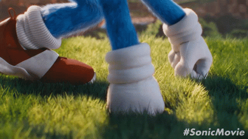 Sonic The Hedgehog Running Fast In Field GIF