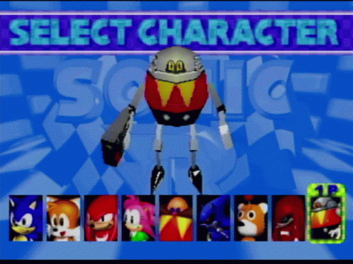 Sonic the Hedgehog Select Character Button