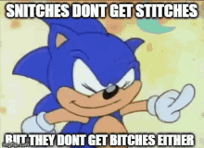 Sonic The Hedgehog Snitches Get Stitches GIF