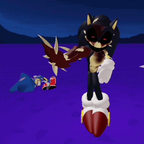 Sonic The Hedgehog Standing In Purple Field GIF