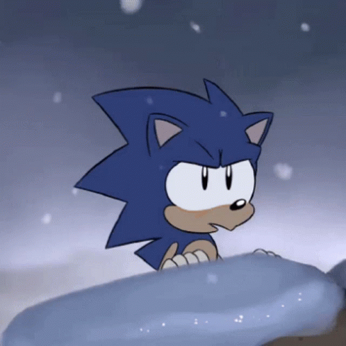 Sonic The Hedgehog Standing In Snow GIF