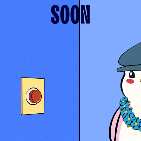 Soon Pudgy Penguin Pushing Button GIF