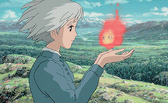 Sophie Hatter Kissing Calcifer In Howl's Moving Castle GIF