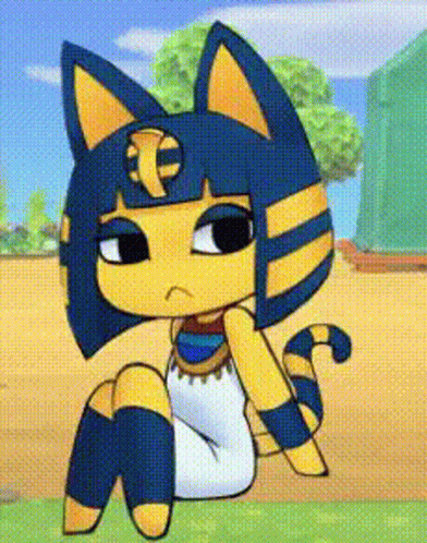 Sophisticated Ankha Sitting Crossed Legs GIF