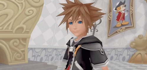 Cocky Sora Rubbing Face Kingdom Hearts GIF