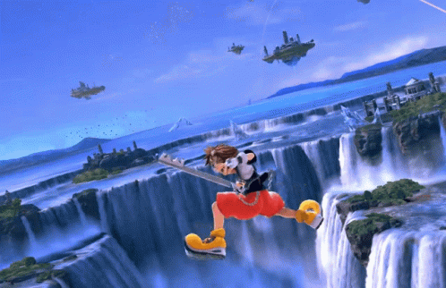 Sora Falling To Various Places GIF