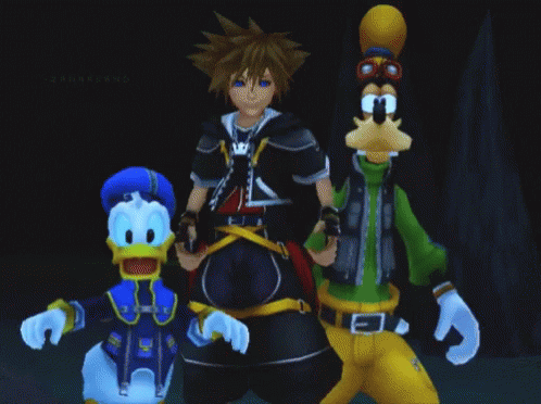Sora With Donald Duck And Pluto GIF