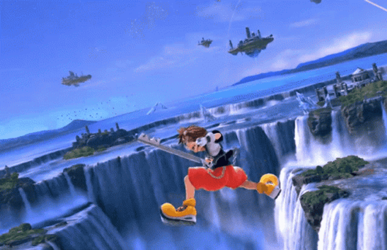 Sora Falling To Various Places GIF