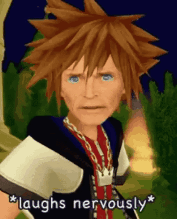 Sora From Kingdom Hearts Laughing Nervously With Necklace GIF