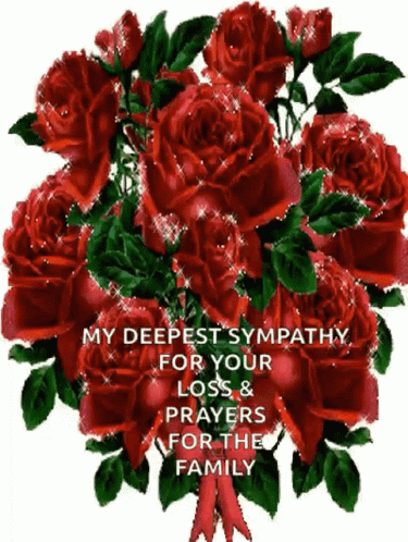 Sorry For Your Loss Red Roses Animation GIF