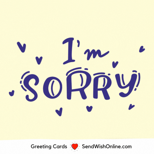 Sorry Greeting Card with Hearts