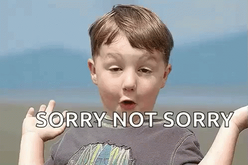 Funny Kid Sorry Not Sorry GIF