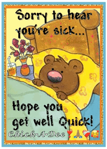 Sorry You're Sick Teddy Bear Card