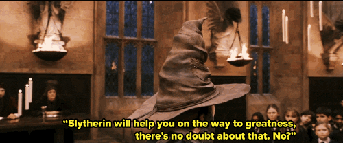 Sorting Hat Harry Potter Slytherin GIF