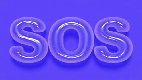 SOS in Purple Letters