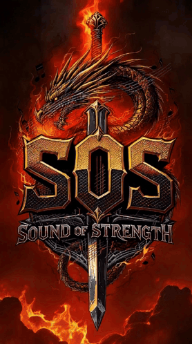 SOS Sound of Strength Poster Dragon and Sword