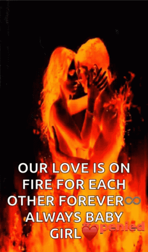 Soulmate Couple Burning On Fire GIF