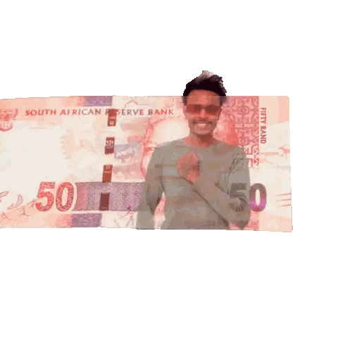 South African 50 Rand Banknote with Man's Face