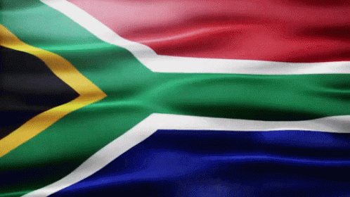 South African Flag With Red White And Blue Stripes GIF