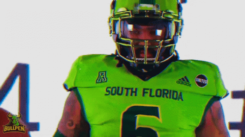 South Florida Football Player In Green Uniform GIF