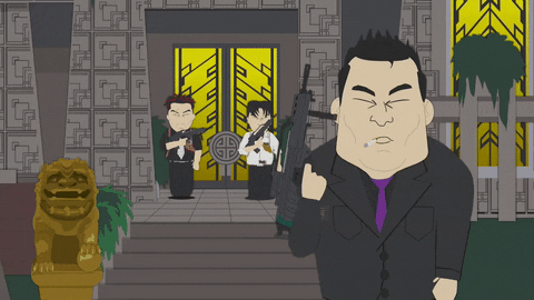 South Park Angry Mafia Threw Cigarette GIF