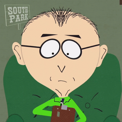 South Park Bald Character Sitting GIF